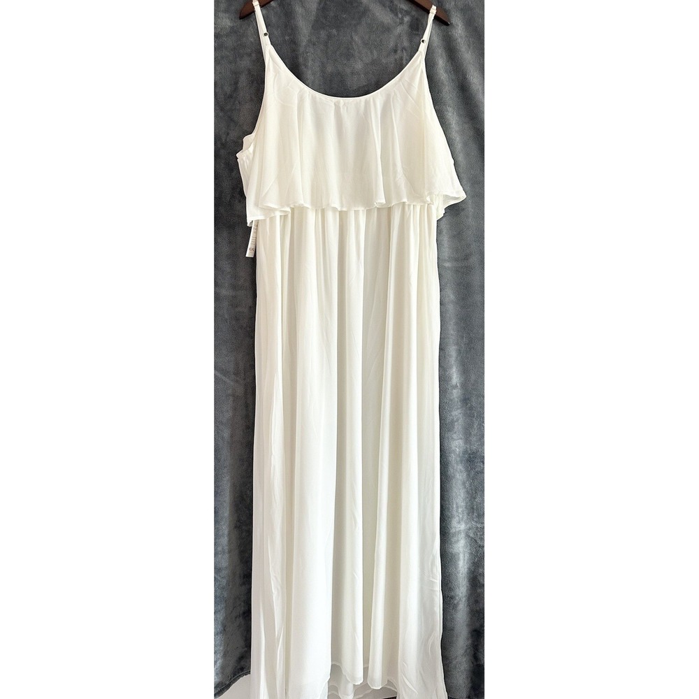 Show Me Your Mumu Weddings Party Maxi Dress Womens 2X Caitlin Ruffle Cream White - Picture 5 of 8